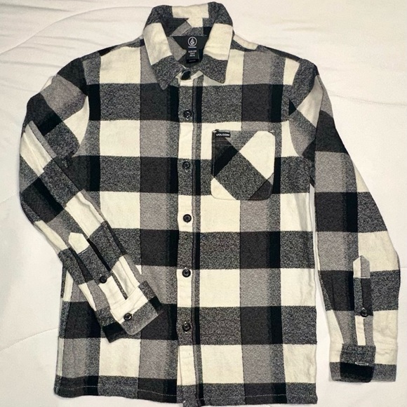 Volcom Little Boy's Neo Glitch Button Up Long Sleeve Flannel - Picture 1 of 3
